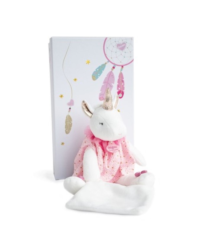 Dou Dou Et CompagniAbracadabra unicorn knuffel met knuffeldoekje inclusief giftbox